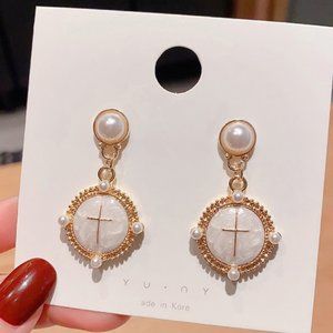 💙💕💕Last one Baroque Rococo Cross Earrings